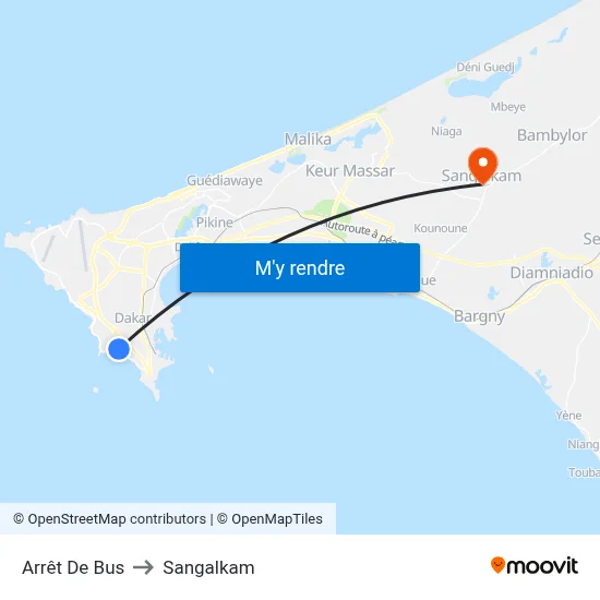 Arrêt De Bus to Sangalkam map