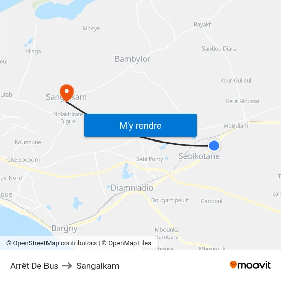 Arrêt De Bus to Sangalkam map