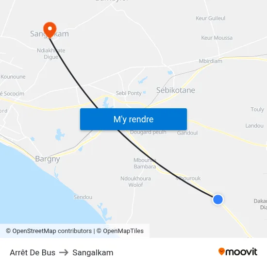 Arrêt De Bus to Sangalkam map