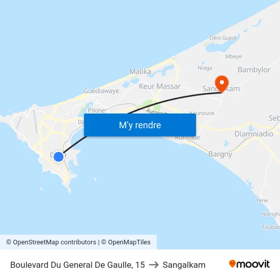 Boulevard Du General De Gaulle, 15 to Sangalkam map