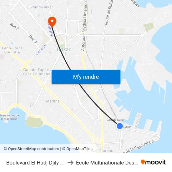 Boulevard El Hadj Djily Mbaye, 55 to École Multinationale Des Telecoms map