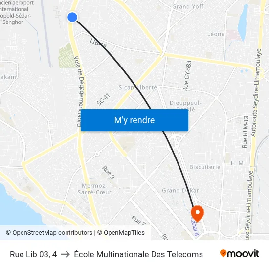 Rue Lib 03, 4 to École Multinationale Des Telecoms map