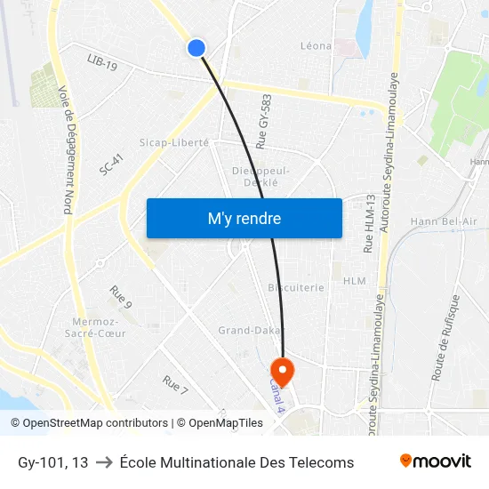 Gy-101, 13 to École Multinationale Des Telecoms map