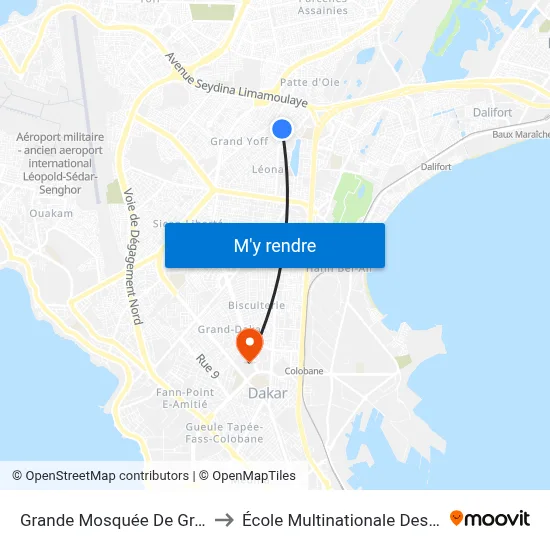 Grande Mosquée De Grand - Yoff to École Multinationale Des Telecoms map