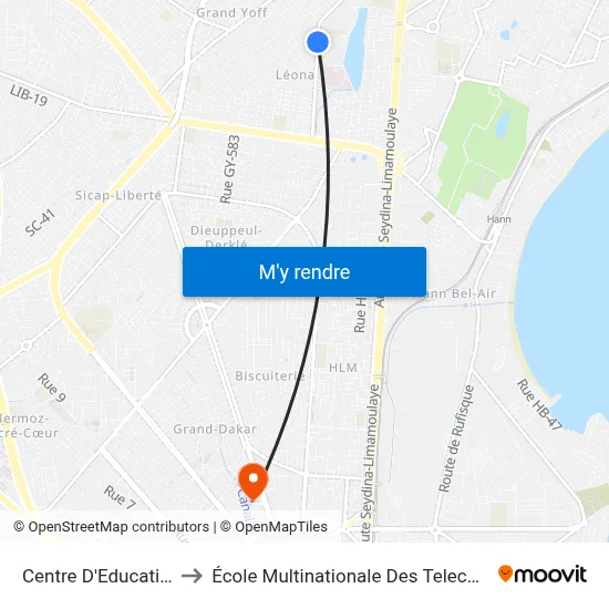 Centre D'Education to École Multinationale Des Telecoms map