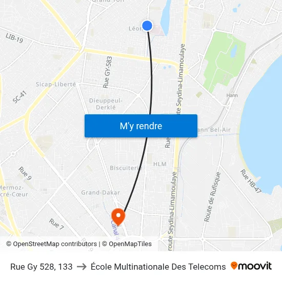 Rue Gy 528, 133 to École Multinationale Des Telecoms map