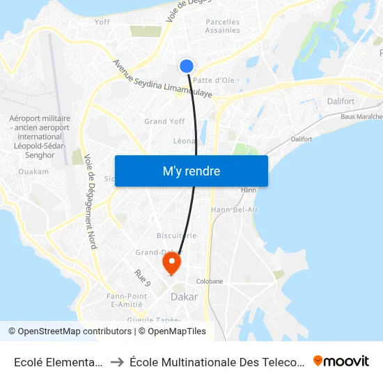 Ecolé Elementaire to École Multinationale Des Telecoms map
