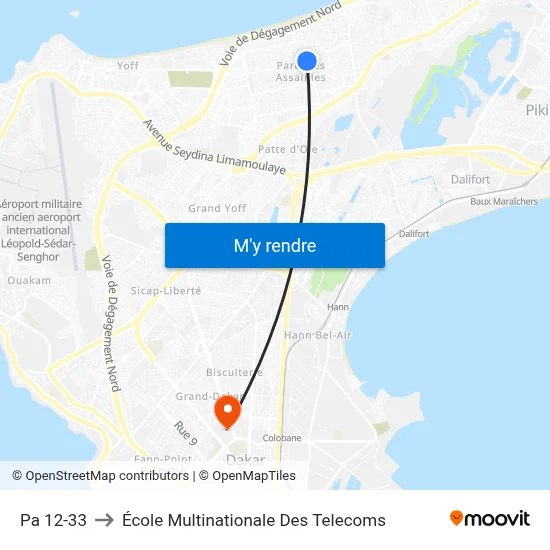Pa 12-33 to École Multinationale Des Telecoms map