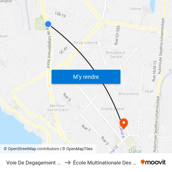 Voie De Degagement Nord, 37 to École Multinationale Des Telecoms map