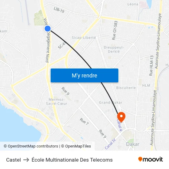 Castel to École Multinationale Des Telecoms map