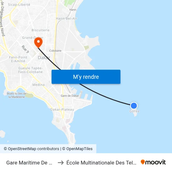 Gare Marítime De Gorée to École Multinationale Des Telecoms map