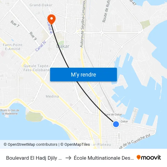Boulevard El Hadj Djily Mbaye, 51 to École Multinationale Des Telecoms map