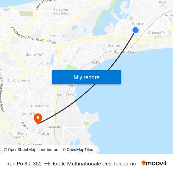 Rue Po 80, 352 to École Multinationale Des Telecoms map