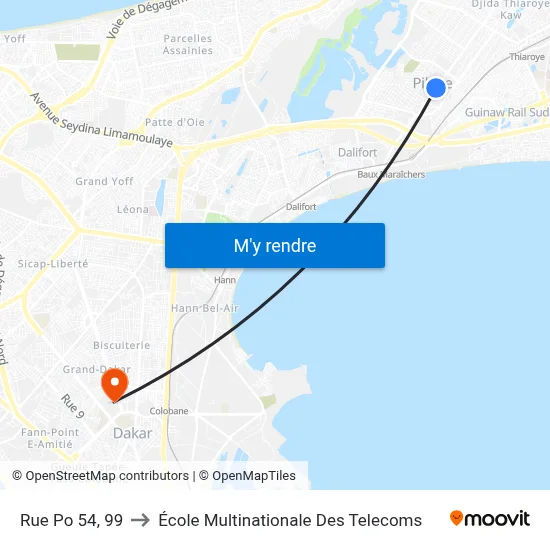 Rue Po 54, 99 to École Multinationale Des Telecoms map