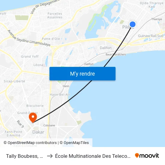 Tally Boubess, 39 to École Multinationale Des Telecoms map