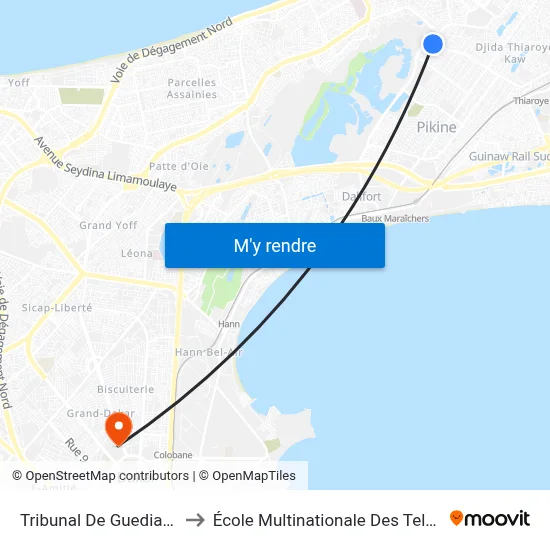 Tribunal De Guediawaye to École Multinationale Des Telecoms map