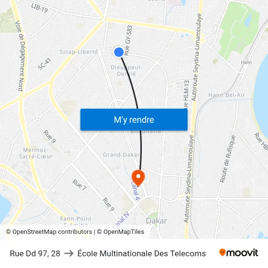 Rue Dd 97, 28 to École Multinationale Des Telecoms map
