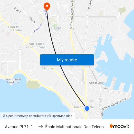 Avenue Pl 71, 127 to École Multinationale Des Telecoms map