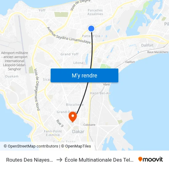 Routes Des Niayes, 373 to École Multinationale Des Telecoms map