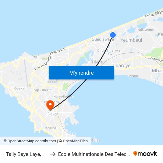 Tally Baye Laye, 244 to École Multinationale Des Telecoms map