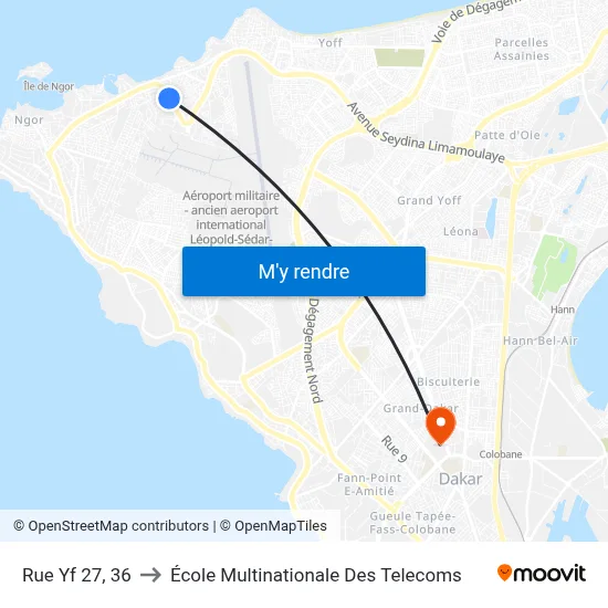 Rue Yf 27, 36 to École Multinationale Des Telecoms map