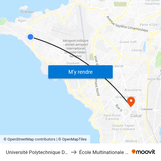Université Polytechnique De L'Ouest Africain to École Multinationale Des Telecoms map