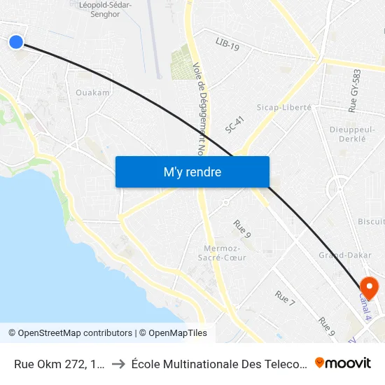 Rue Okm 272, 152 to École Multinationale Des Telecoms map