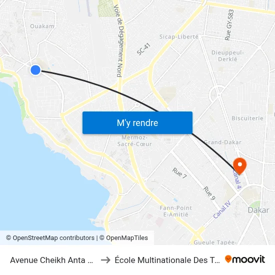 Avenue Cheikh Anta Diop, 48 to École Multinationale Des Telecoms map