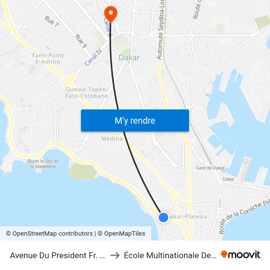 Avenue Du President Fr. Roosevelt, 8 to École Multinationale Des Telecoms map
