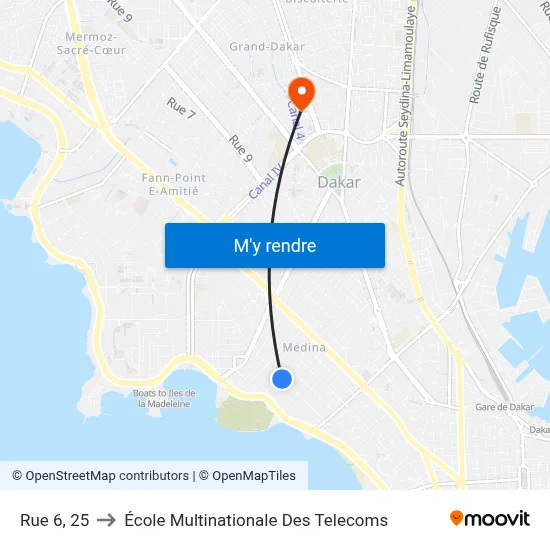Rue 6, 25 to École Multinationale Des Telecoms map