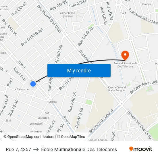 Rue 7, 4257 to École Multinationale Des Telecoms map
