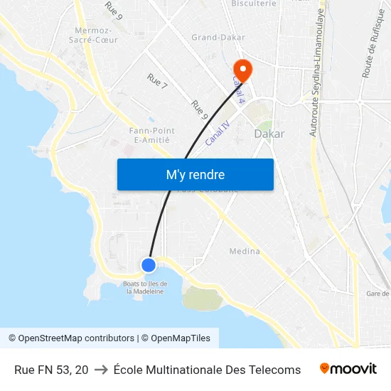 Rue FN 53, 20 to École Multinationale Des Telecoms map