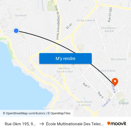 Rue Okm 195, 9156 to École Multinationale Des Telecoms map