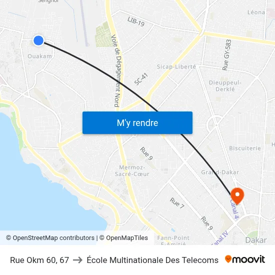 Rue Okm 60, 67 to École Multinationale Des Telecoms map