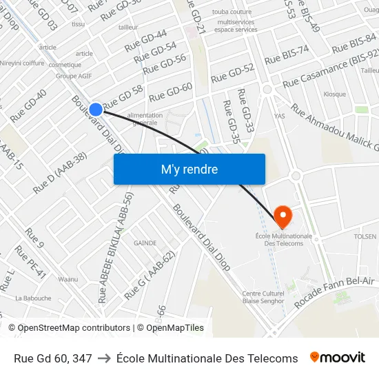 Rue Gd 60, 347 to École Multinationale Des Telecoms map