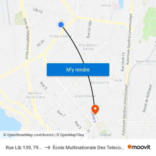 Rue Lib 139, 7958 to École Multinationale Des Telecoms map