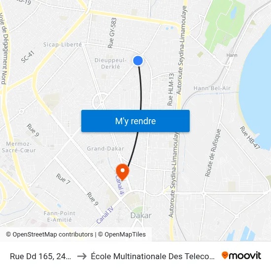 Rue Dd 165, 2490 to École Multinationale Des Telecoms map