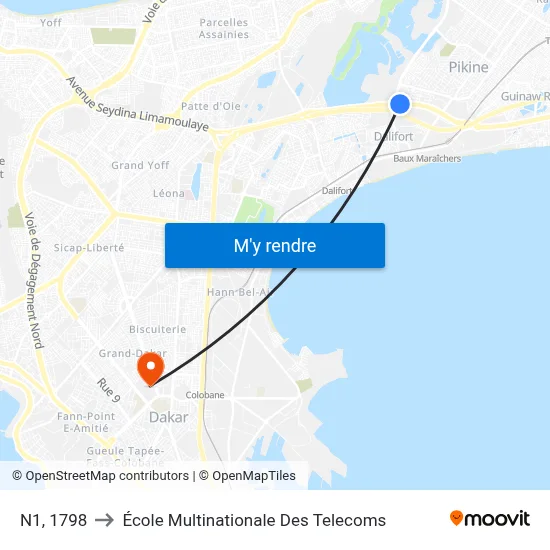 N1, 1798 to École Multinationale Des Telecoms map