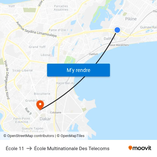 École 11 to École Multinationale Des Telecoms map