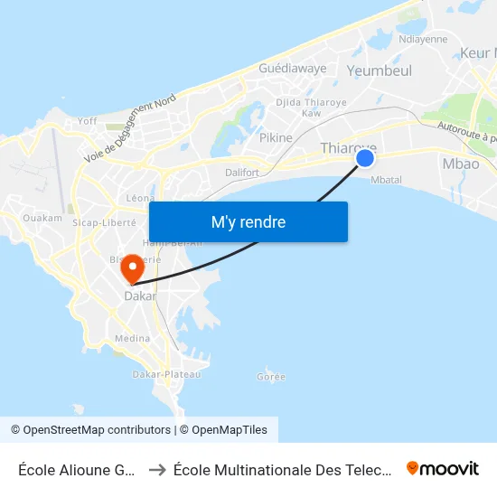 École Alioune Gaye to École Multinationale Des Telecoms map
