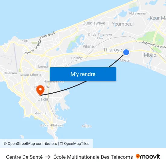 Centre De Santé to École Multinationale Des Telecoms map