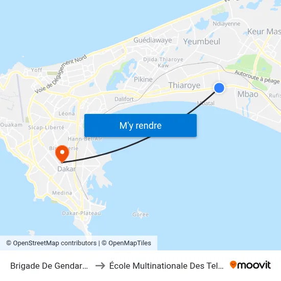 Brigade De Gendarmerie to École Multinationale Des Telecoms map