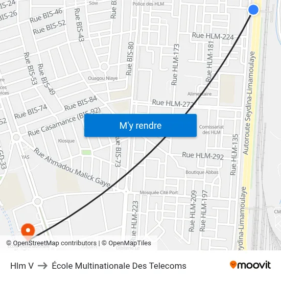 Hlm V to École Multinationale Des Telecoms map