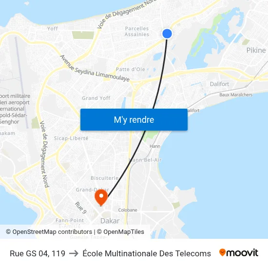 Rue GS 04, 119 to École Multinationale Des Telecoms map