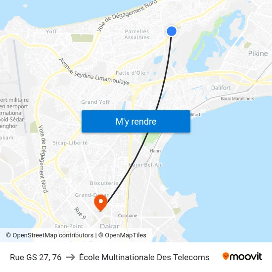 Rue GS 27, 76 to École Multinationale Des Telecoms map