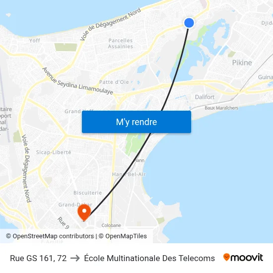 Rue GS 161, 72 to École Multinationale Des Telecoms map