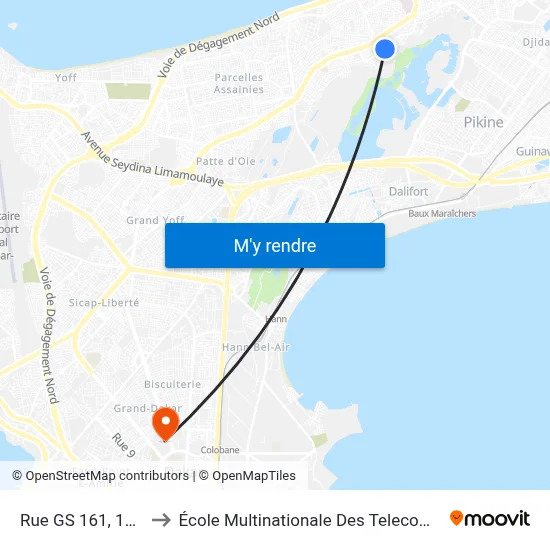 Rue GS 161, 126 to École Multinationale Des Telecoms map
