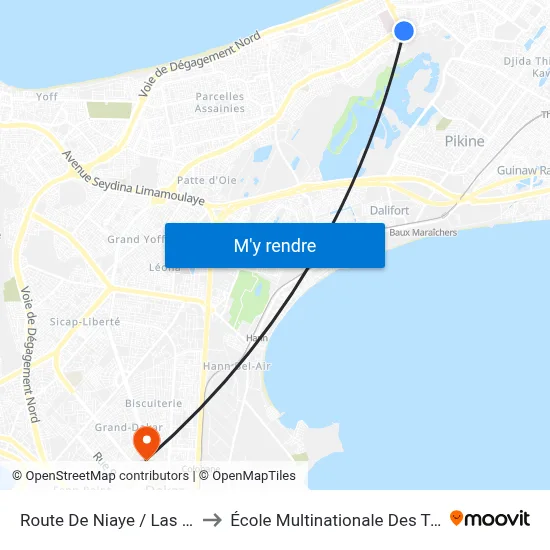 Route De Niaye / Las Palmas to École Multinationale Des Telecoms map