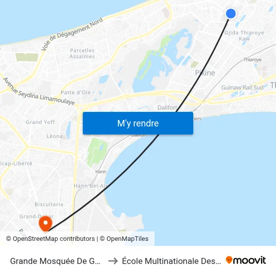 Grande Mosquée De Guédiawaye to École Multinationale Des Telecoms map