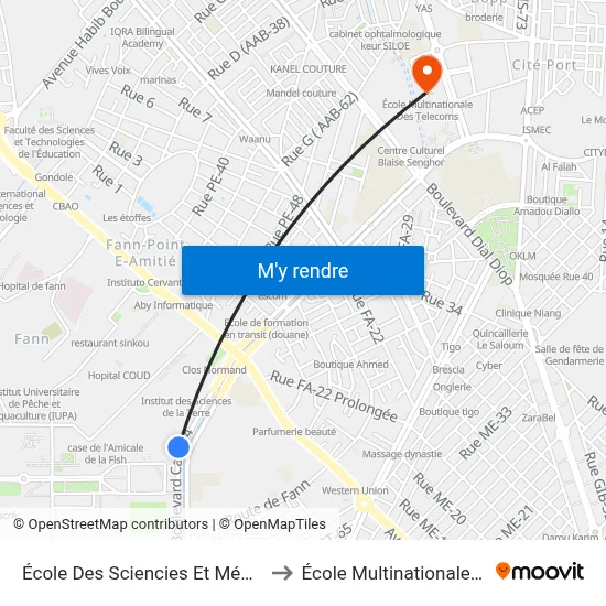 École Des Sciencies Et Médecine Vétérinaires to École Multinationale Des Telecoms map